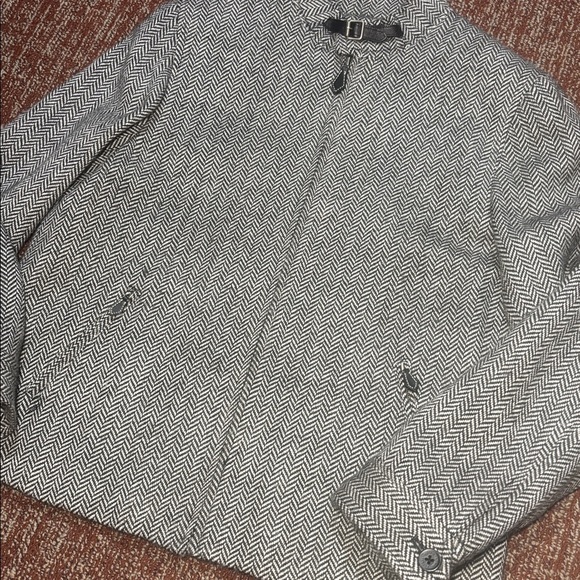 Lauren Ralph Lauren Jackets & Blazers - Lauren Ralph Lauren houndstooth zip boxy crop moto style wool alpaca jacket 12